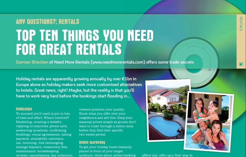 Need More Rentals editorial in A Place In The Sun Magazine